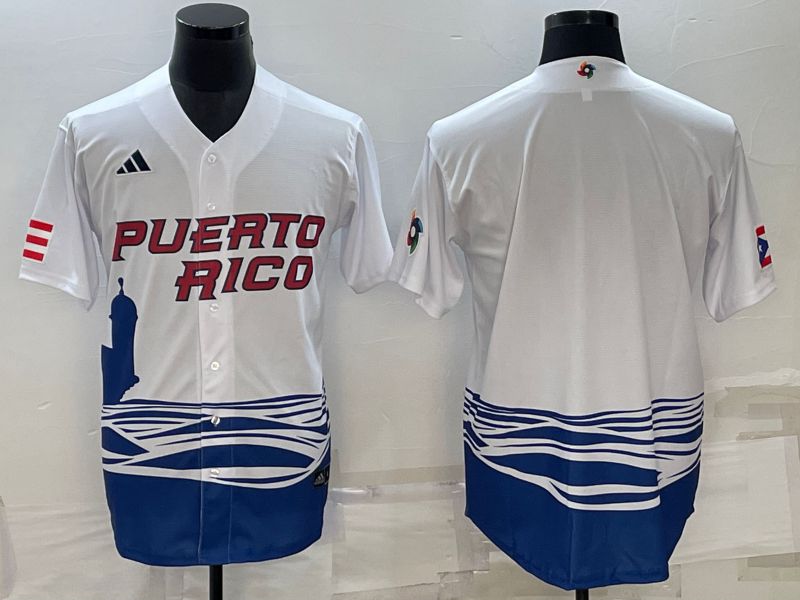 Men 2023 World Cub Blank White MLB Jersey1->more jerseys->MLB Jersey